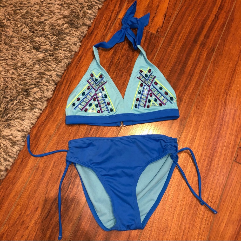 Pretty bedazzled bikini in girls size 8